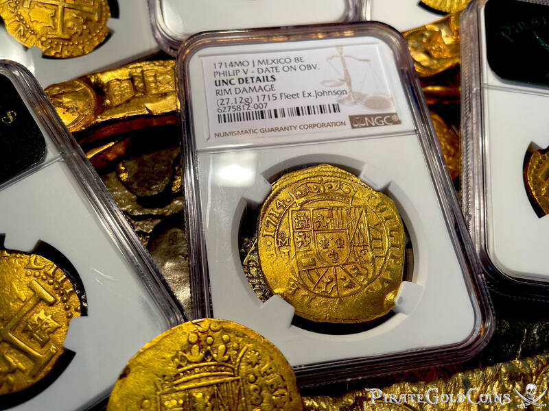 Mexico 8 Escudos 1714 "1715 Fleet Shipwreck" NGC UNC Dets 18