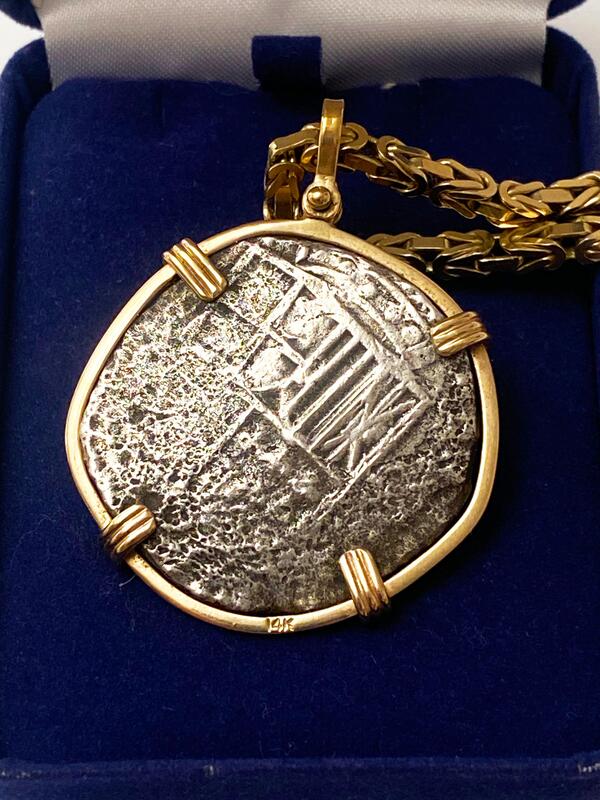 Bolivia 8 Reales 1621 "Full Date! Atocha 1622 Shipwreck" w/ Chain 5