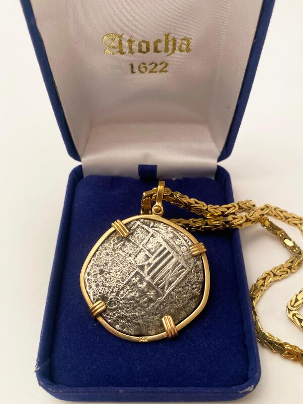 Bolivia 8 Reales 1621 "Full Date! Atocha 1622 Shipwreck" w/ Chain 7