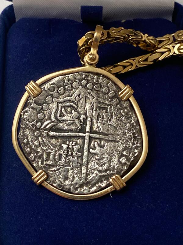 Bolivia 8 Reales 1621 "Full Date! Atocha 1622 Shipwreck" w/ Chain 4