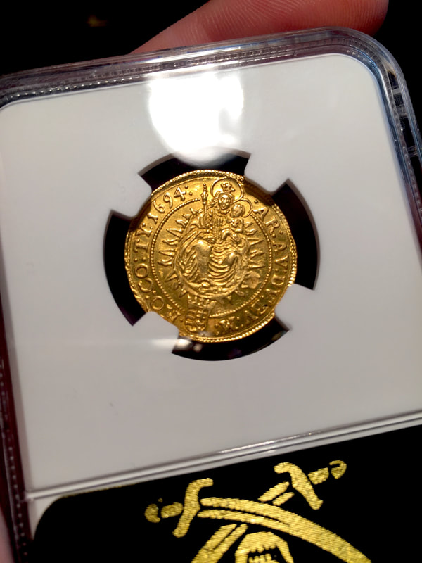 Hungary  1694  "Dated"  Leopold  Ducat  NGC 62  "Madonna" Coin 6