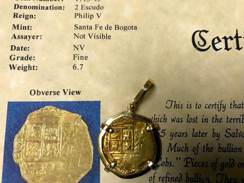 Colombia 2 Escudos "1715 Fleet Shipwreck" Treasure Jewelry 4