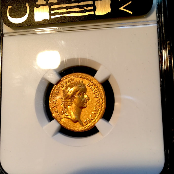 ROMAN EMPIRE "TIBERIUS" ~ NGC VF 5 x 3 ~