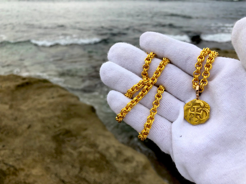 Spain 2 Escudos 1621-65 "Brute Style- Error" Pirate Gold Coins Jewelry Treasures 3