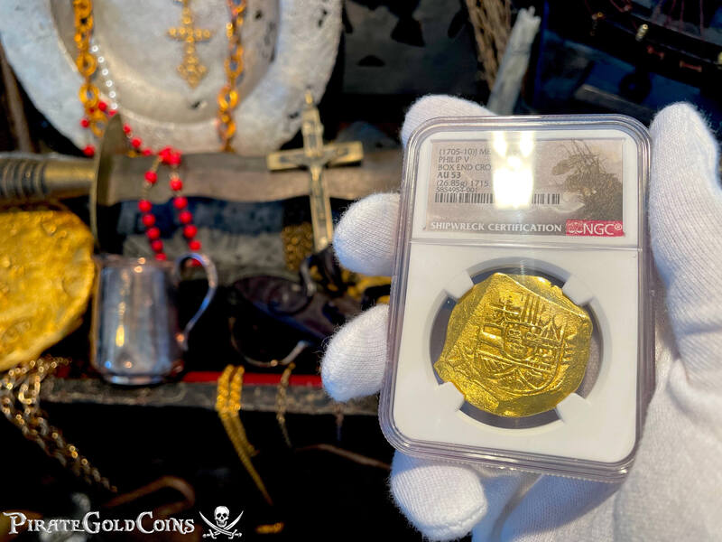 Mexico 8 Escudos 1705-10 "1715 Fleet Shipwreck" NGC 53 2