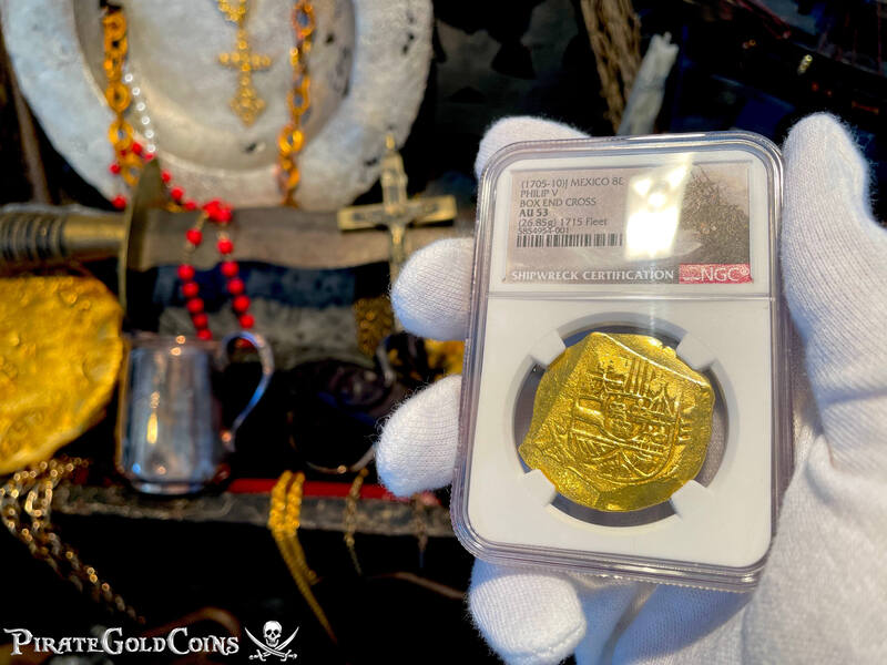 Mexico 8 Escudos 1705-10 "1715 Fleet Shipwreck" NGC 53 3