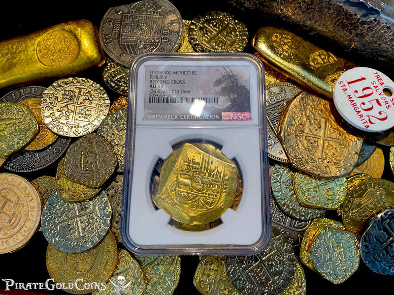Mexico 8 Escudos 1705-10 "1715 Fleet Shipwreck" NGC 53 7