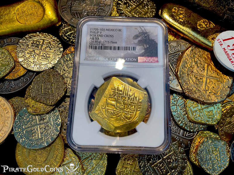 Mexico 8 Escudos 1705-10 "1715 Fleet Shipwreck" NGC 53 8