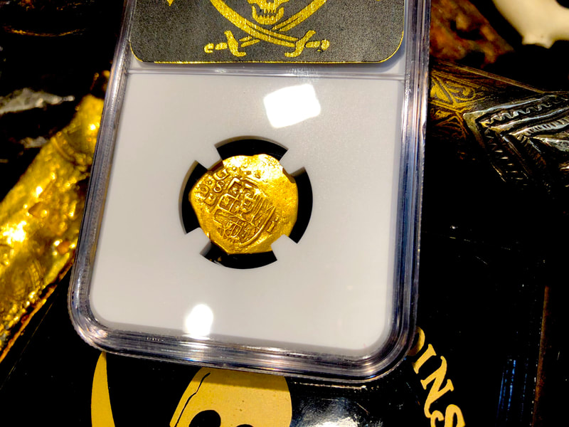 Spain 1 Escudo 1611 "Dated" NGC 45 Pirate Gold Coins 6