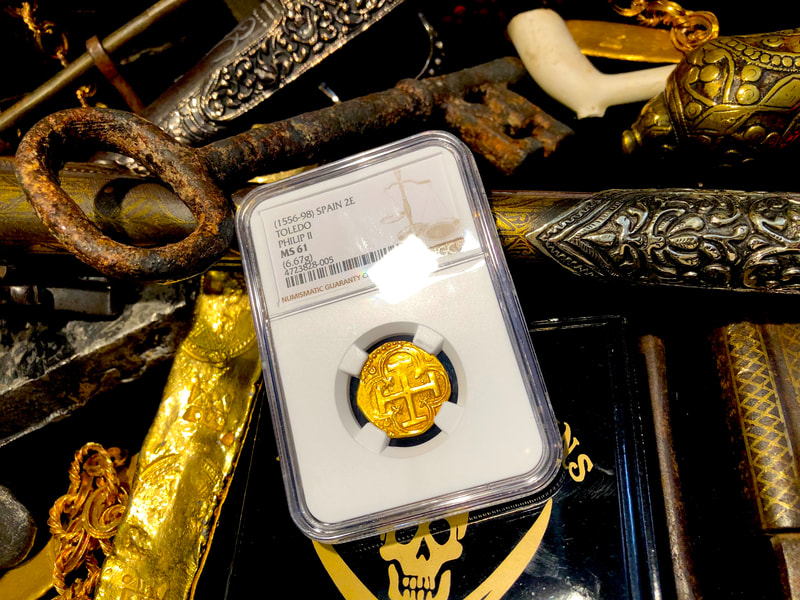 Spain 2 Escudos 1556-98 "Toledo Mint" NGC 61 4