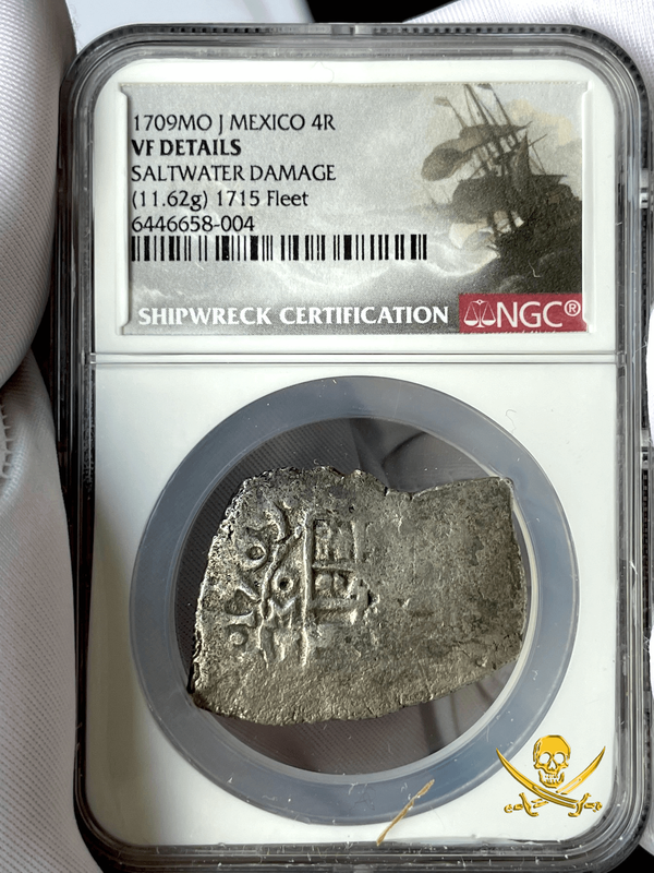 Mexico 4 Reales 1709 "Full Date- 1715 Fleet Shipwreck" NGC VF 2