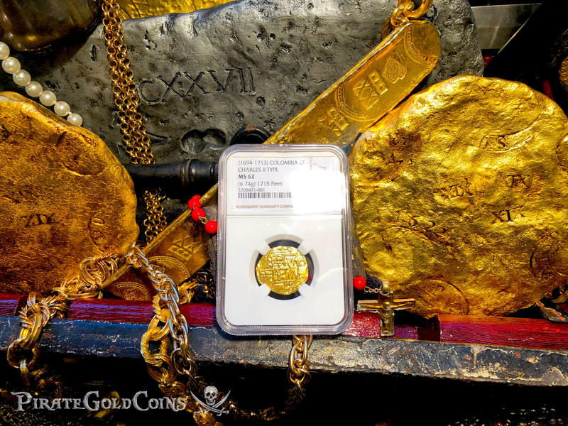Colombia 2 Escudos 1694-1713 "1715 Fleet Shipwreck" NGC 62 2