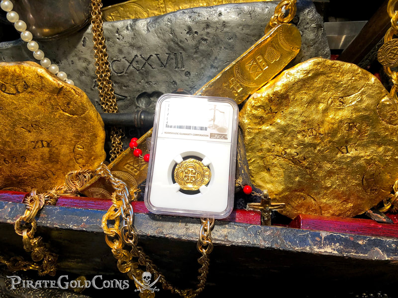 Spain 2 Escudos 1556-98 "Incredible Pirate Look" NGC 53 8