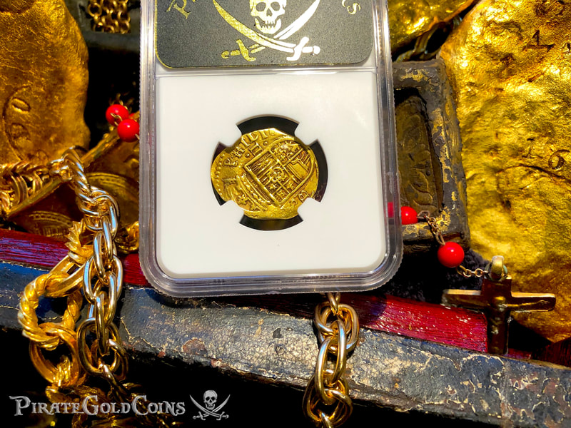 Spain 2 Escudos 1556-98 "Incredible Pirate Look" NGC 53 6