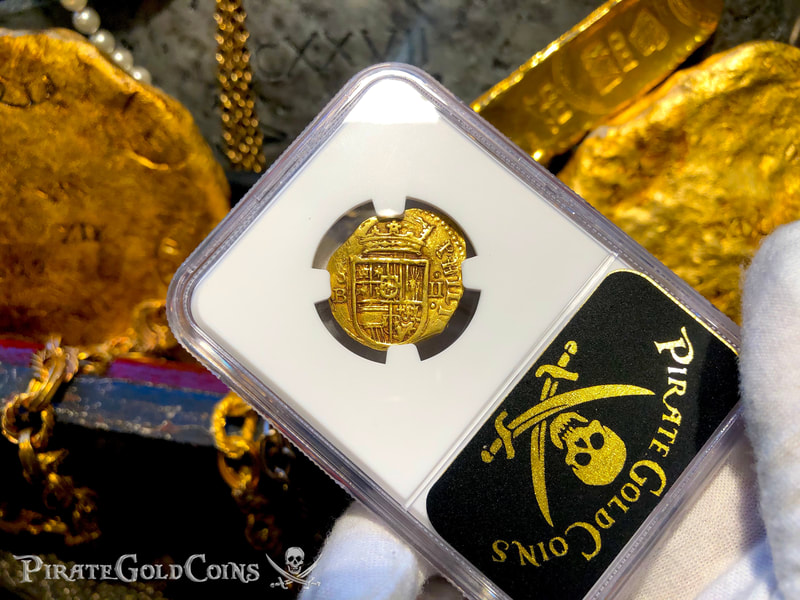 Spain 2 Escudos 1556-98 "Incredible Pirate Look" NGC 53 3