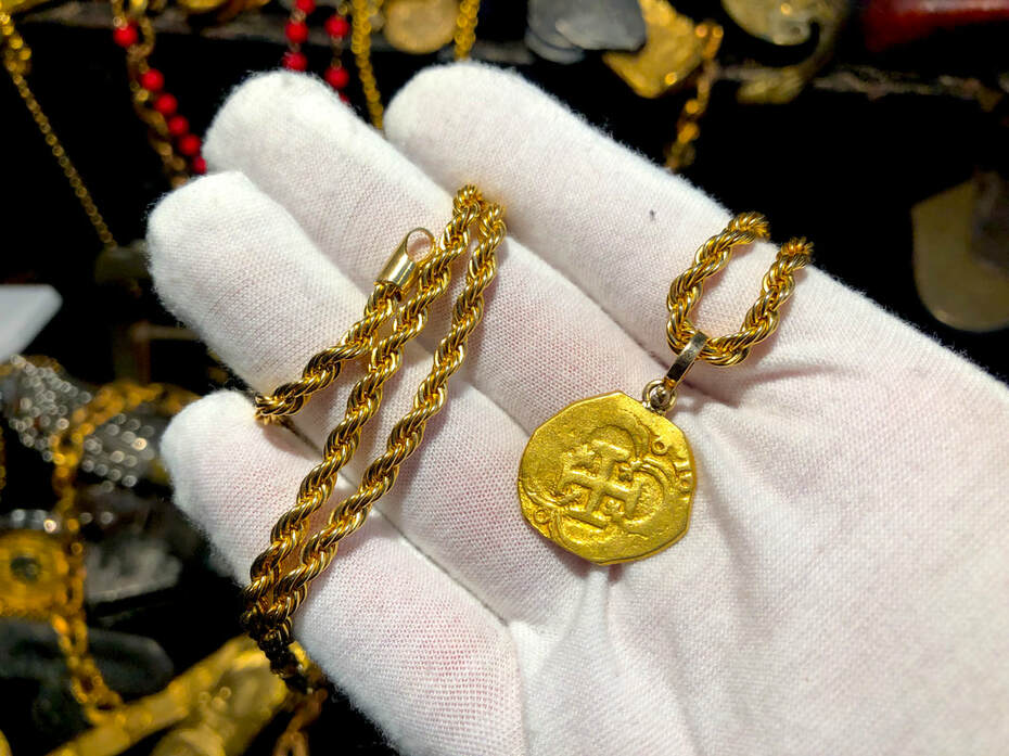 Spain 2 Escudos 1610 "Dated" Pirate Gold Coins Jewelry Treasures