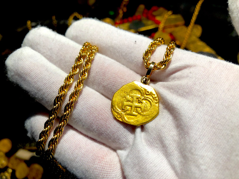 Spain 2 Escudos 1610 "Dated" Pirate Gold Coins Jewelry Treasures 11