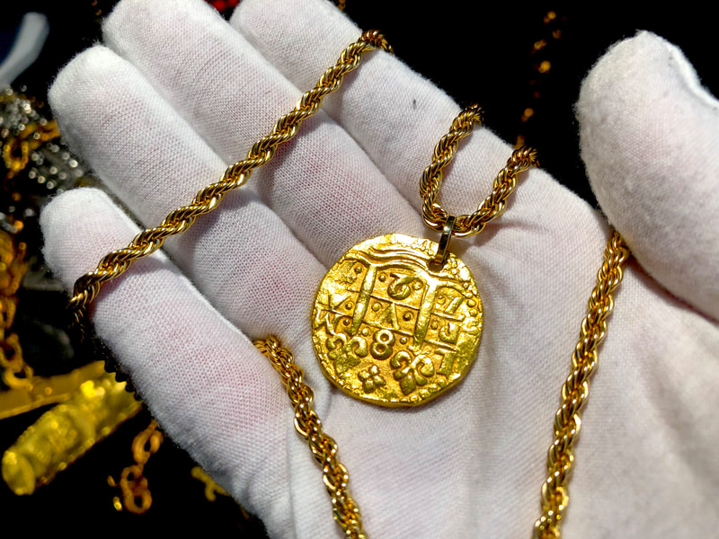 Peru 8 Escudos 1727 "Bold Strike" Pirate Gold Coins Jewelry Treasures 3