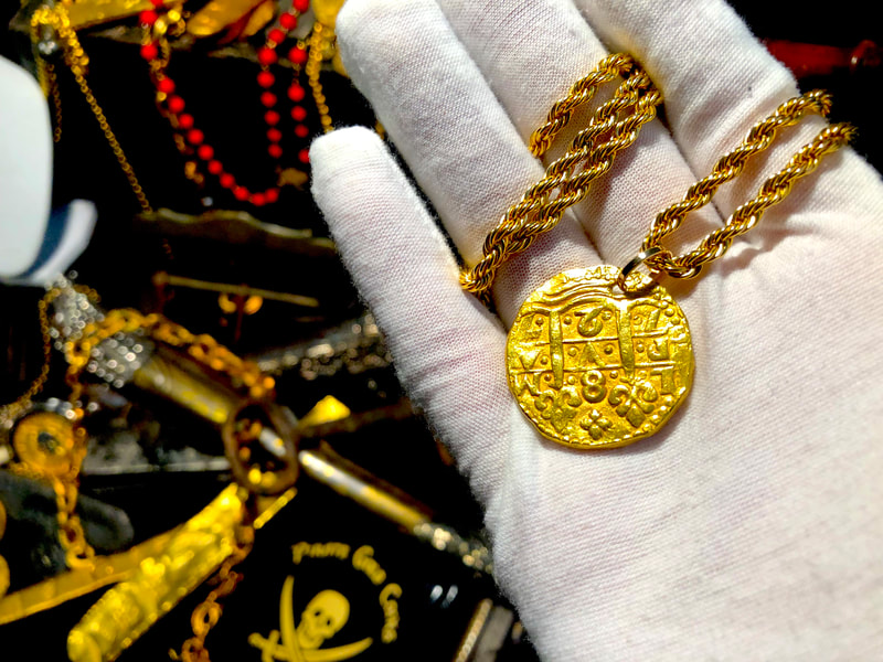 Peru 8 Escudos 1727 "Bold Strike" Pirate Gold Coins Jewelry Treasures 10