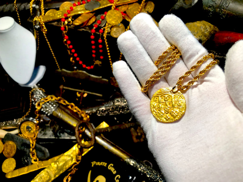 Peru 8 Escudos 1727 "Bold Strike" Pirate Gold Coins Jewelry Treasures 15