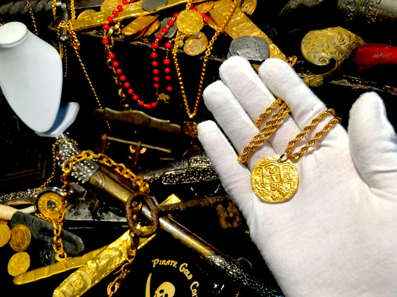 Peru 8 Escudos 1727 "Bold Strike" Pirate Gold Coins Jewelry Treasures 17