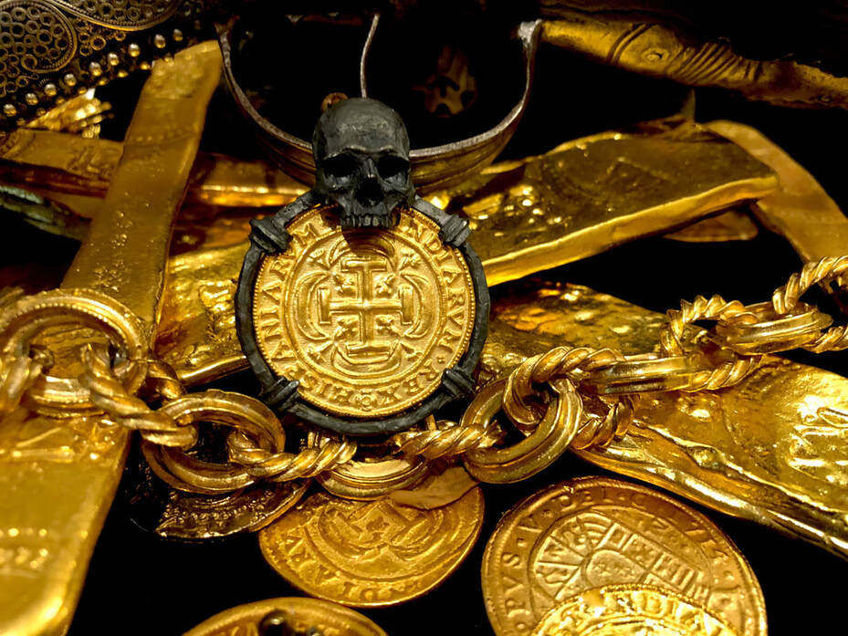 Skull Pendant  Mexico 1715  Royal Replica Shipwreck Jewelry Treasure Coin