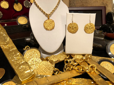 Pirate Gold Coins Shipwreck Treasure Jewelry Earrings 22