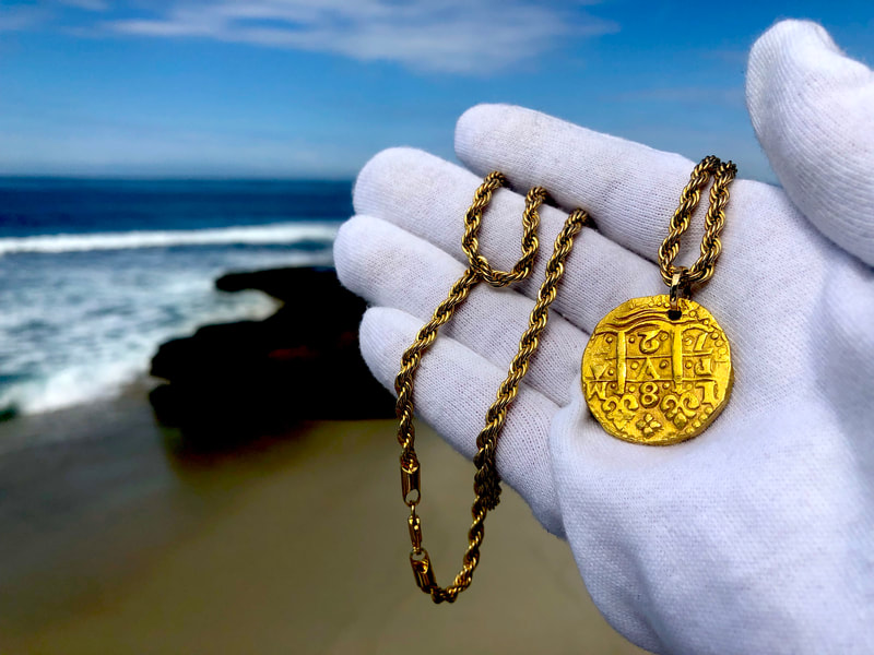 Peru 8 Escudos 1727 "Bold Strike" Pirate Gold Coins Jewelry Treasures 12