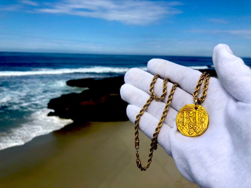 Peru 8 Escudos 1727 "Bold Strike" Pirate Gold Coins Jewelry Treasures 6