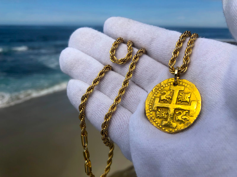 Peru 8 Escudos 1727 "Bold Strike" Pirate Gold Coins Jewelry Treasures 16