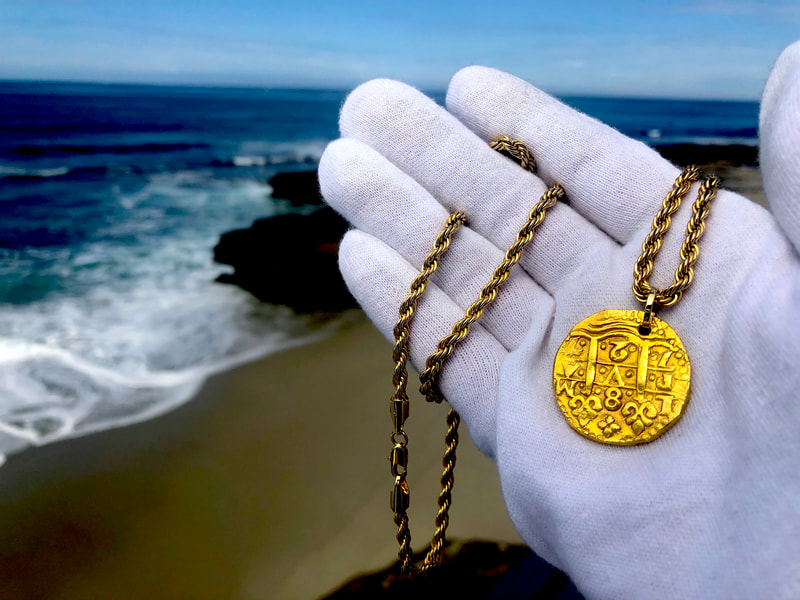 Peru 8 Escudos 1727 "Bold Strike" Pirate Gold Coins Jewelry Treasures 20