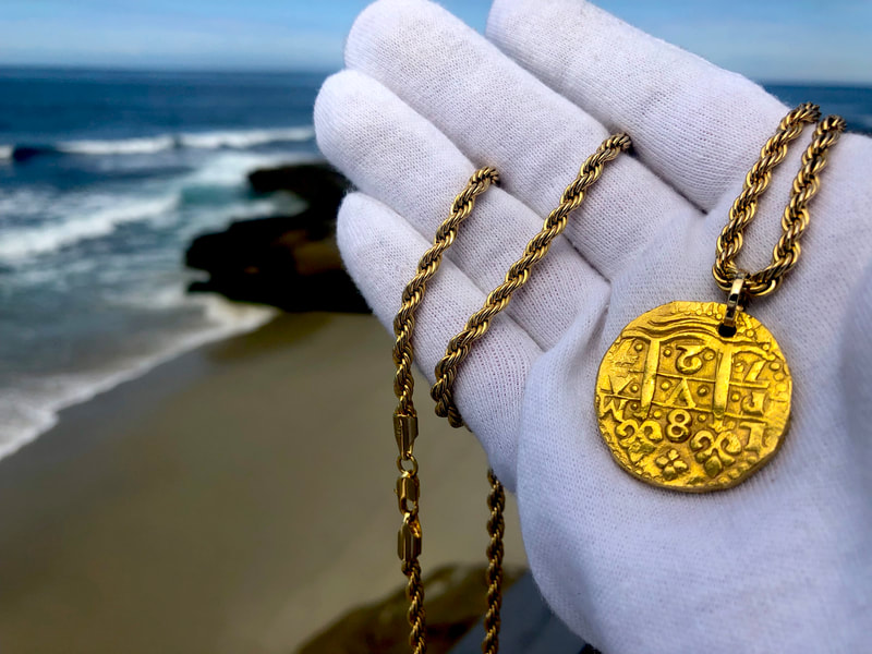 Peru 8 Escudos 1727 "Bold Strike" Pirate Gold Coins Jewelry Treasures 18