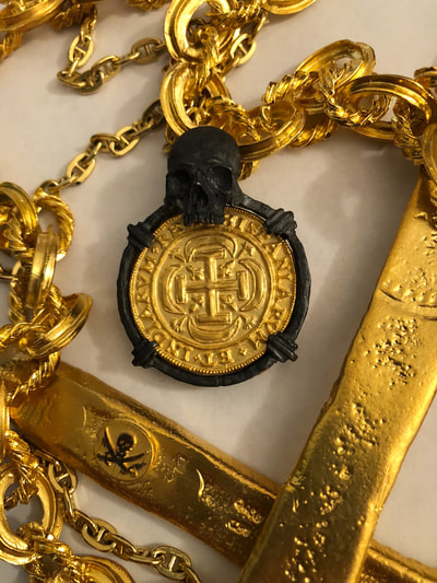 Skull Pendant  Mexico 1715  Royal Replica Shipwreck Jewelry Treasure Coin 10