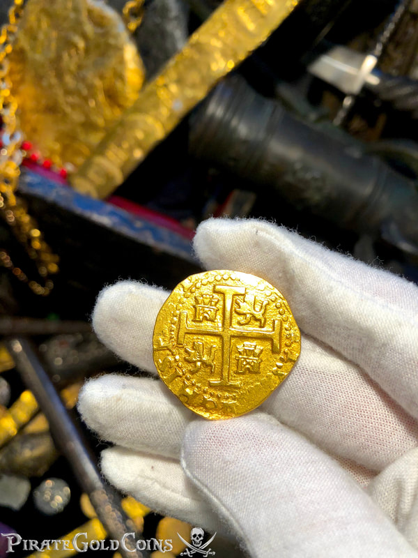 Peru 8 Escudos 1711 "1715 Fleet Shipwreck" RAW Pirate Gold Coins