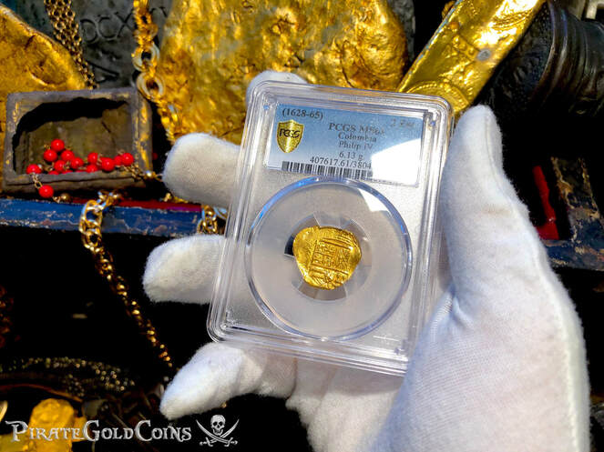1621-94 | Colombia 2 Escudos | Pirate Gold Coins 6