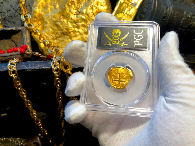 Colombia 2 Escudos 1628-65 "Philip IV" PCGS 61 Pirate Gold Coins 2