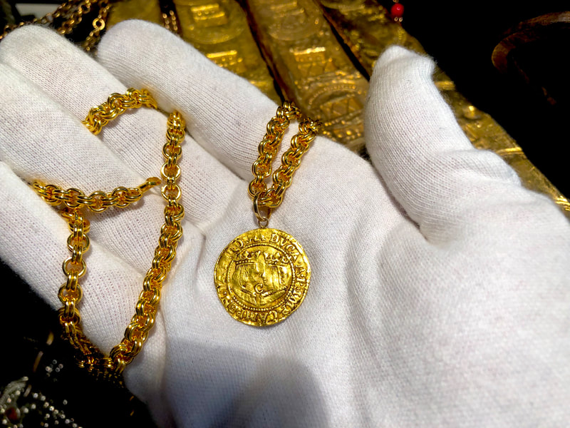 Spain Ducado 1590-93 "King & Queen" Pirate Gold Coins Jewelry Treasures 3