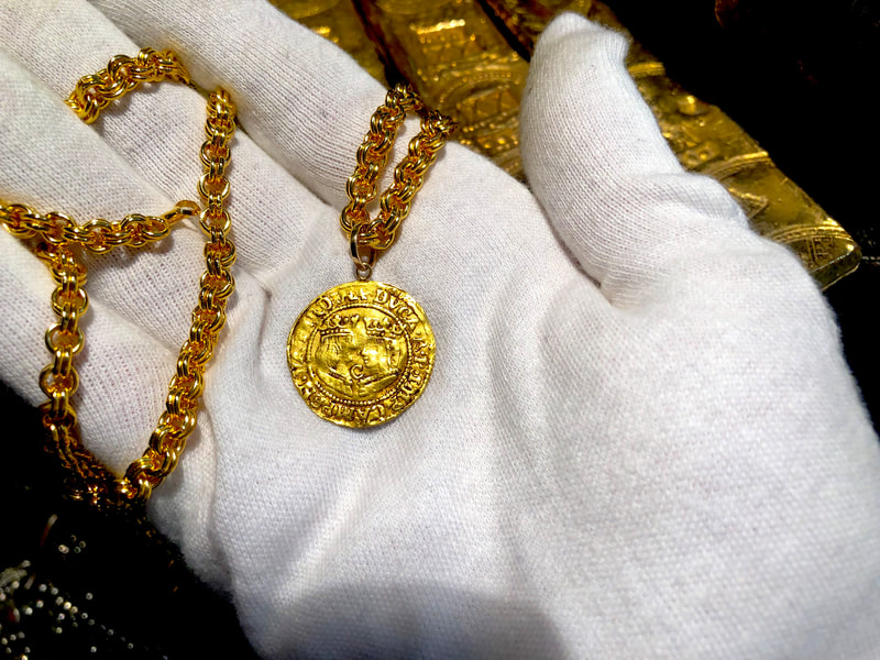 Spain Ducado 1590-93 "King & Queen" Pirate Gold Coins Jewelry Treasures 5