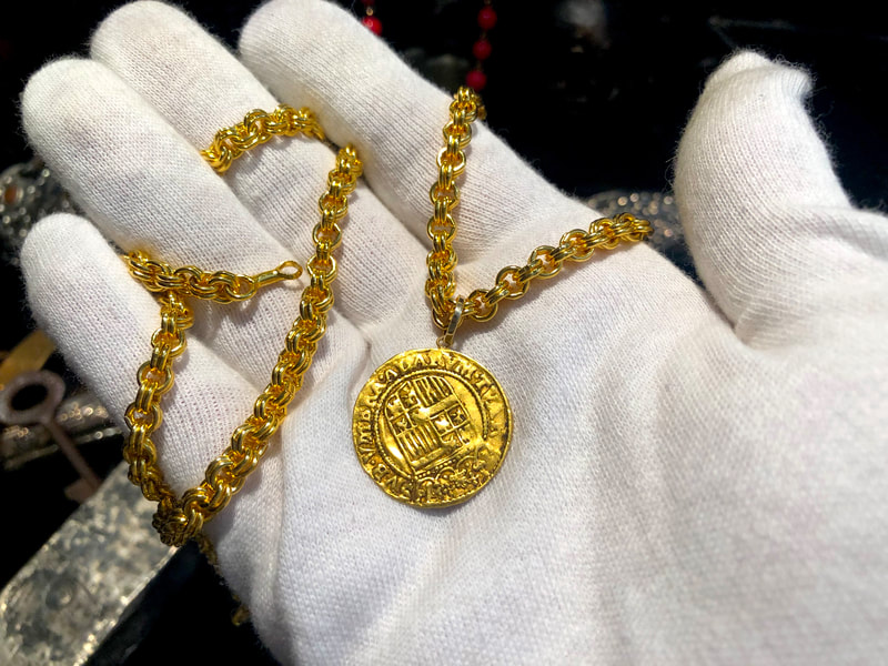Spain Ducado 1590-93 "King & Queen" Pirate Gold Coins Jewelry Treasures 9