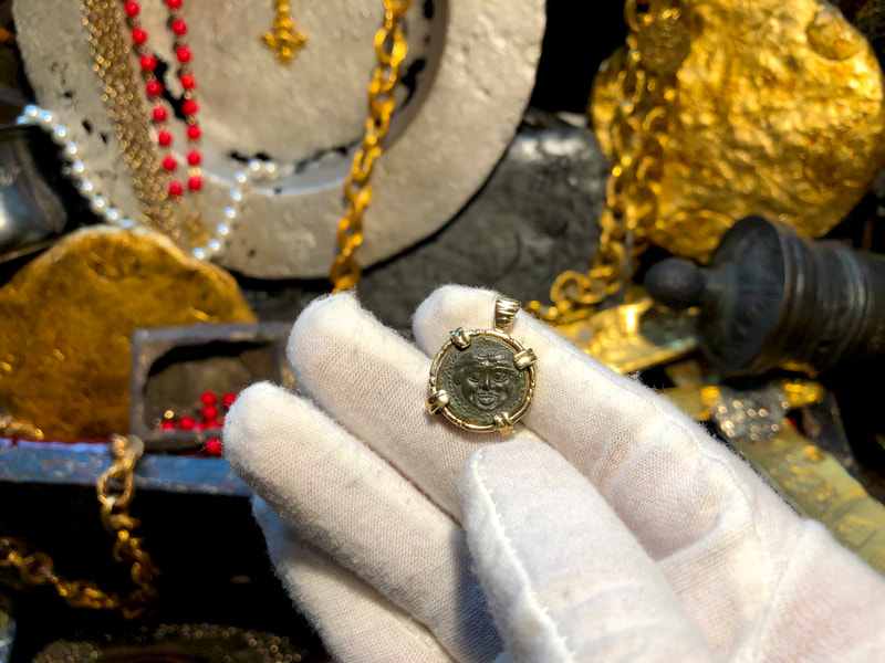 Karamina (Sicily) Tetras 420-410BC "Owl | Head of Gorgon" 18kt Bezel 2