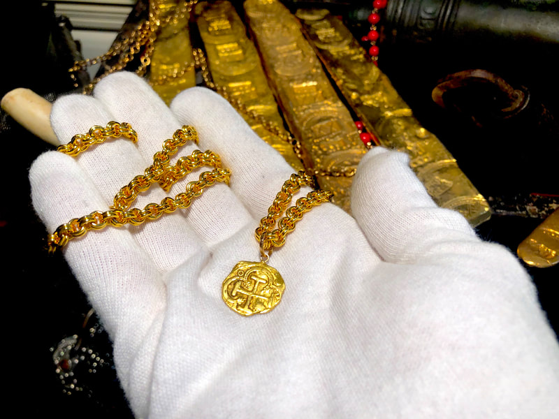 Spain 1 Escudo 1556-98 "Treasure Necklace" Pirate Gold Coins 2