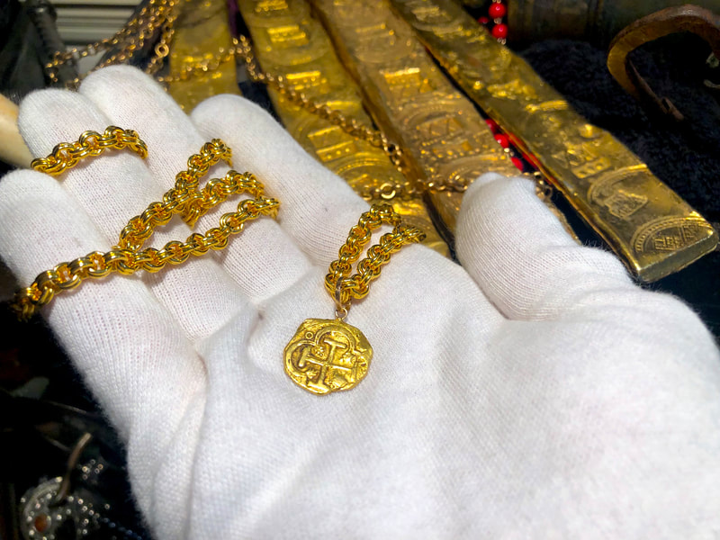 Spain 1 Escudo 1556-98 "Treasure Necklace" Pirate Gold Coins 3