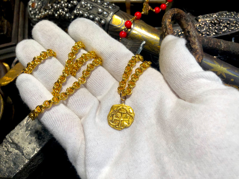 Spain 1 Escudo 1556-98 "Treasure Necklace" Pirate Gold Coins 4