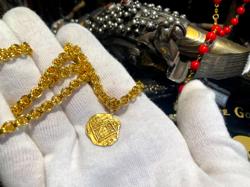 Spain 1 Escudo 1556-98 "Treasure Necklace" Pirate Gold Coins 6