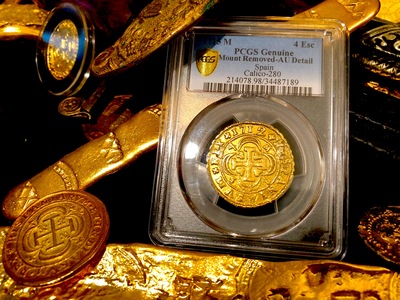 Spain  4 Escudos  1712  "RARE - Only 1 Graded"  PCGS AU Details 5