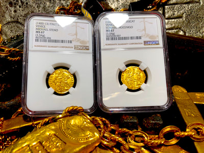 Italy 1400-13 Ducat "Jesus Christ & Book of Gospel" NGC 67 3