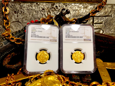 Italy 1400-13 Ducat "Jesus Christ & Book of Gospel" NGC 67 5