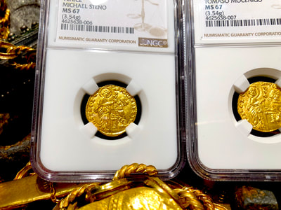 Italy 1400-13 Ducat "Jesus Christ & Book of Gospel" NGC 67 14