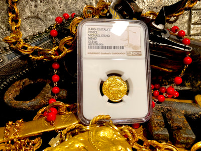 Italy 1400-13 Ducat "Jesus Christ & Book of Gospel" NGC 67 8