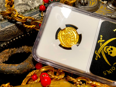 Italy 1414-23 Ducat "Jesus Christ & Book of Gospel" NGC 67 9